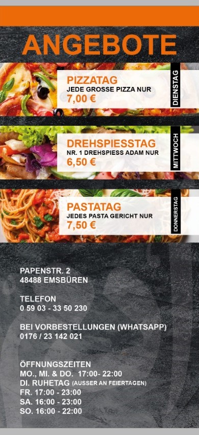 Speisekarte Adam Seite 8