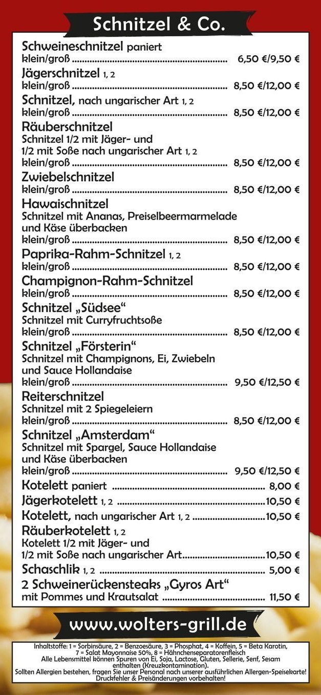 Speisekarte Wolter Seite 4